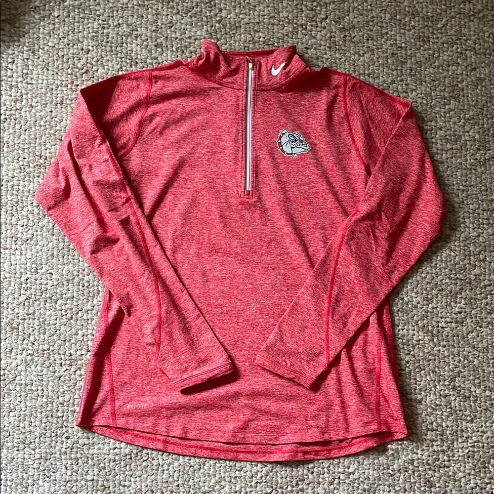 Nike Red Heathered Quarter-Zip Top